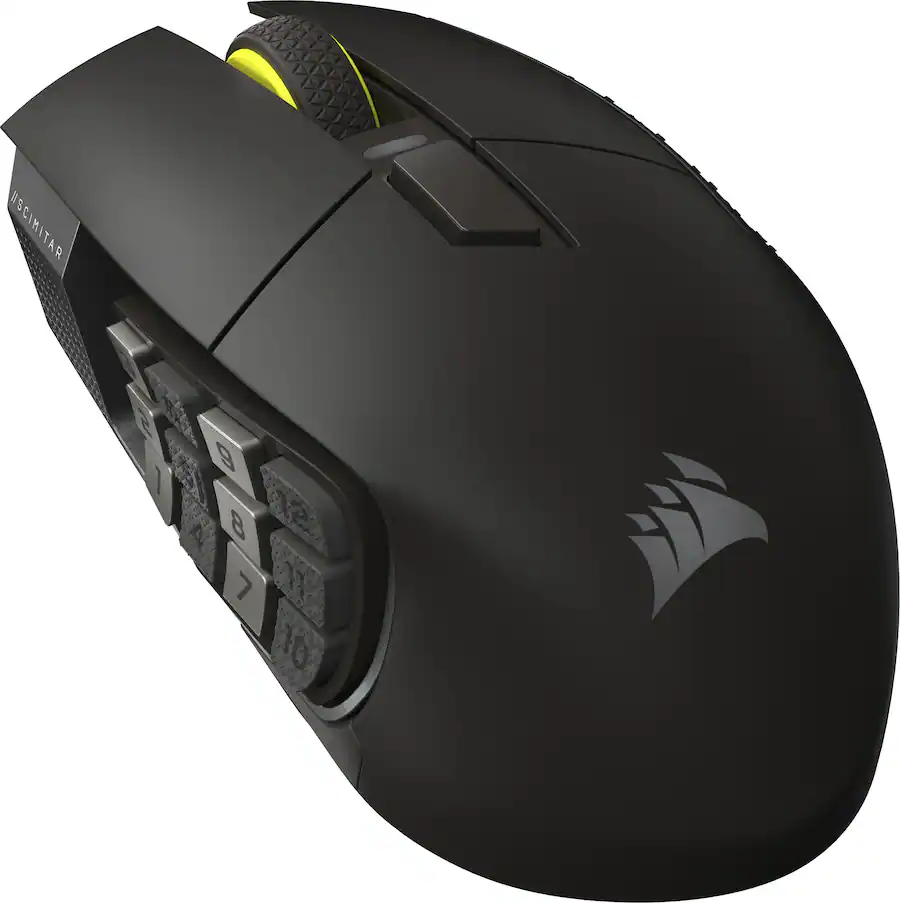 CORSAIR - Scimitar Elite Wireless SE MOBA/MMO Optical Gaming Mouse with 16 Programmable Buttons - Wireless - Gun Metal Black